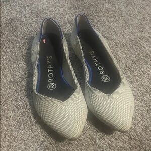 Rothy's Cream and Blue Women's Flats